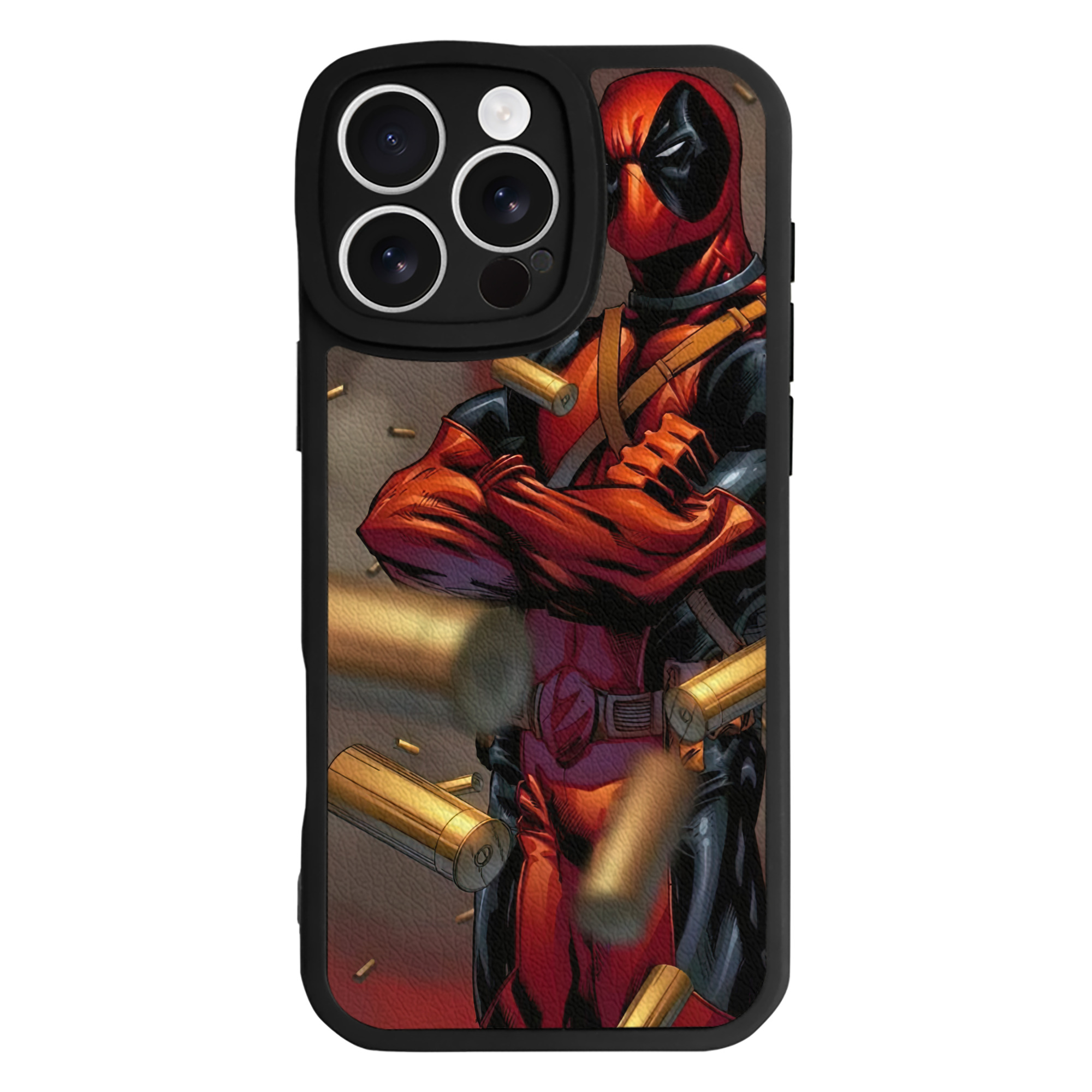 （画像用） Deadpool デッドプール 【iPhone 16シリーズ対応】シリコンスマホケース（レザー調） 材質：シリコン